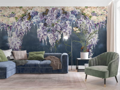 Fototapeta Liliowe gałęzie, akwarela - mojatapeta.pl