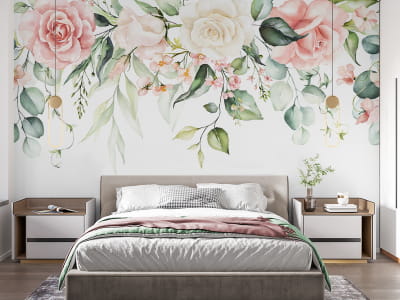 Fototapeta Piękne róże, akwarela - mojatapeta.pl Fototapeta Piękne róże, akwarela - mojatapeta.pl