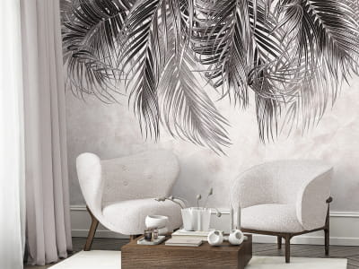 Fototapeta Beżowe tropikalne liście - mojatapeta.pl