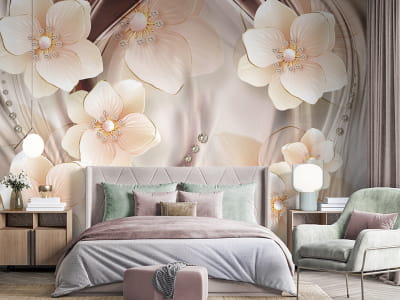 Fototapeta Magnolie na tkaninie - mojatapeta.pl Fototapeta Magnolie na tkaninie - mojatapeta.pl