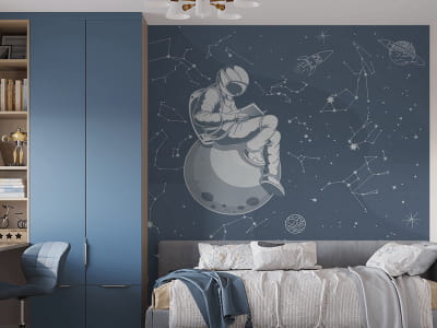 Fototapeta Astronauta na niebieskim tle