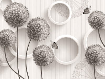 Fototapeta Beżowy Allium ogrodowy 3D