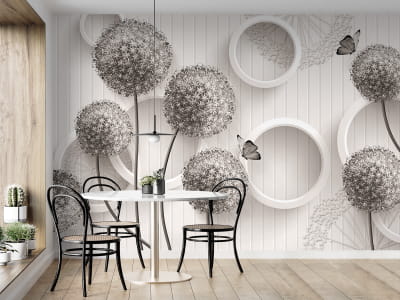 Fototapeta Beżowy Allium ogrodowy 3D - mojatapeta.pl Fototapeta Beżowy Allium ogrodowy 3D - mojatapeta.pl