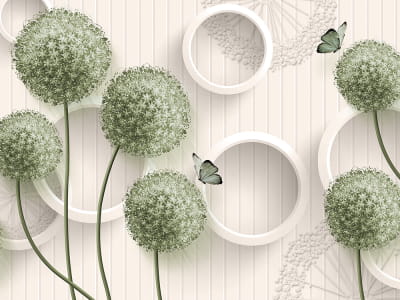 Fototapeta Zielony Allium 3D