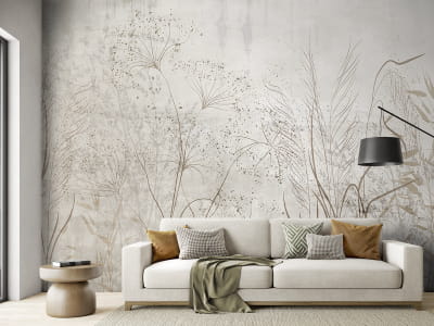 Fototapeta Beżowe kwiaty polne