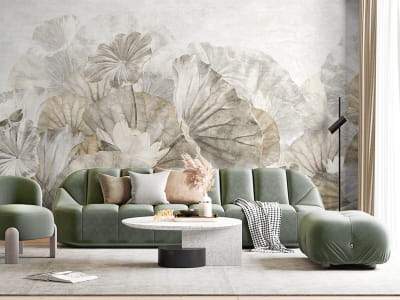 Fototapeta Beżowe liście lotosu