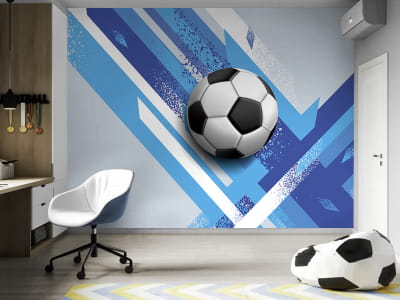 Fototapeta Piłka 3D na niebieskich pasach