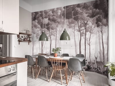 Fototapeta Mglisty krajobraz leśny - mojatapeta.pl