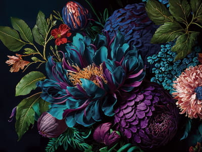 Fototapeta Egzotyczny bukiet na ciemnym tle - mojatapeta.pl