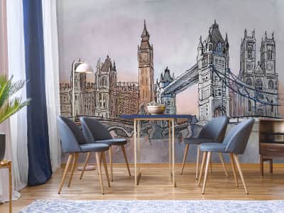 Fototapeta Rysunek Londynu ( kod: 5600 ) Fototapeta Rysunek Londynu