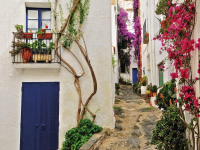 Fototapeta Ulica kwiatowa w Grecji