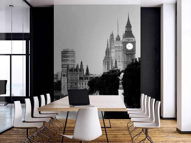 Fototapeta Londyn czarno-biały we wnętrzu biura