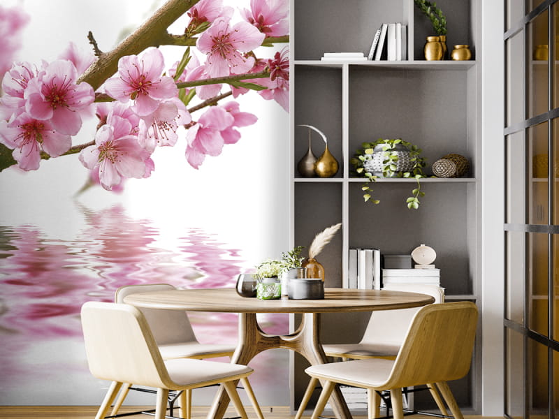 Fototapeta Sakura nad wodą we wnętrzu kuchni