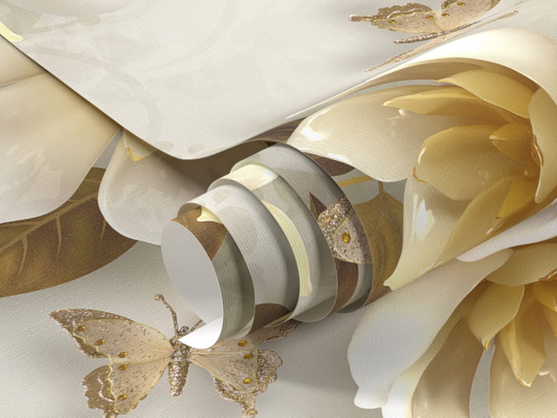 Fototapeta Kwiaty i perły 3D fragment #1