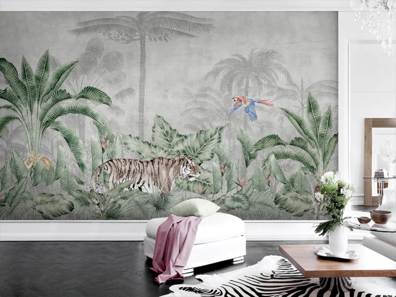 Fototapeta Tygrys w dżungli we wnętrzu salonu