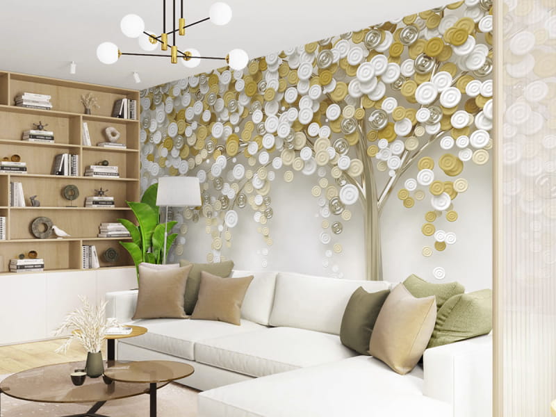 Fototapeta Wykwintne drzewo we wnętrzu salonu