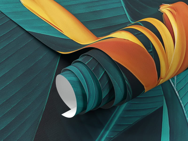 Fototapeta Kolorowy kwiat i liście fragment #1