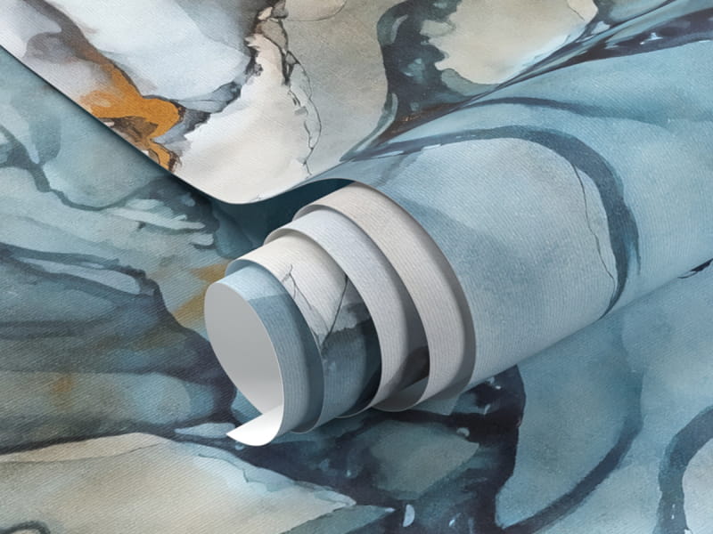 Fototapeta Jasnoniebieski atrament fragment #1