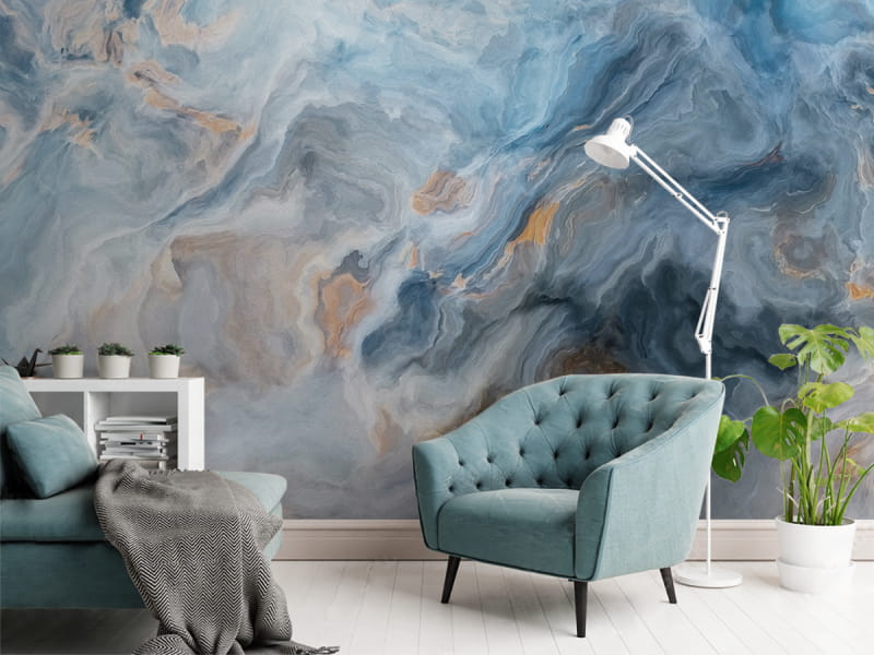 Fototapeta Kamień akwarelowy we wnętrzu salonu