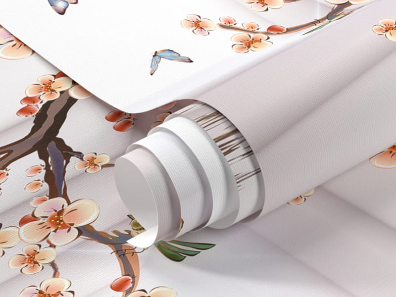 Fototapeta Tunel z kwitnącym drzewem Model 3D fragment #1