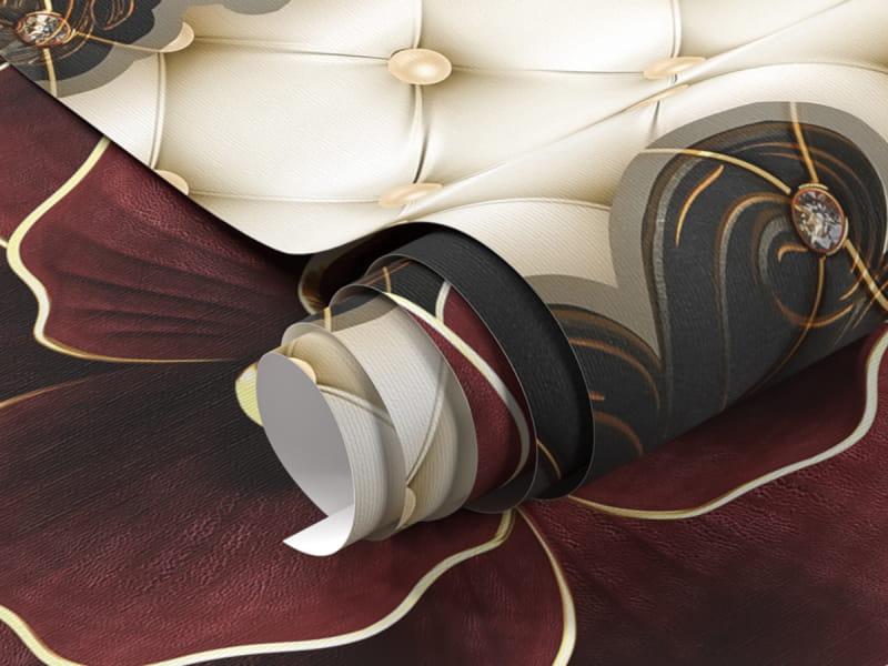 Fototapeta Bordowe kwiaty 3D fragment #1