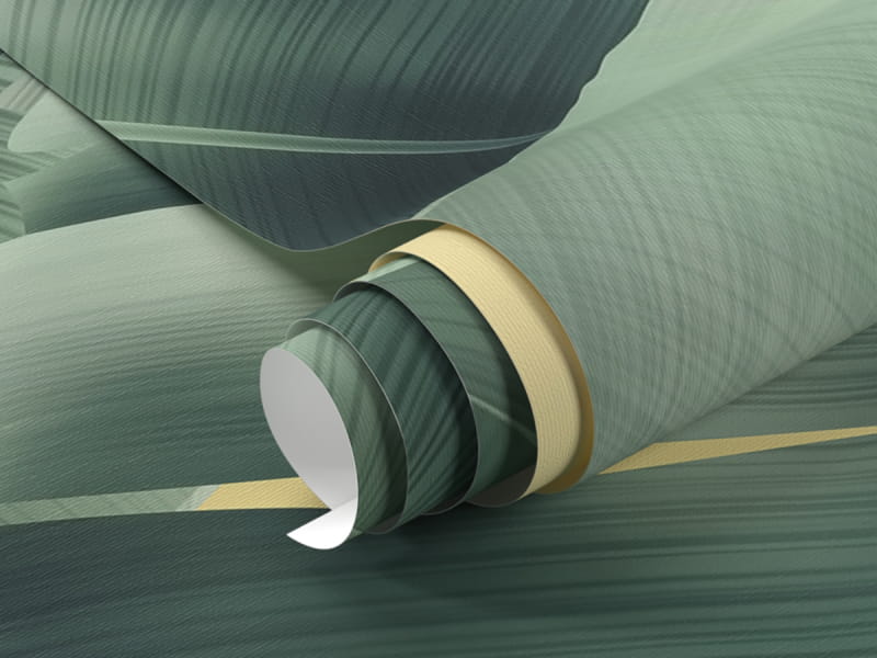 Fototapeta Liście na żółtym tle fragment #1