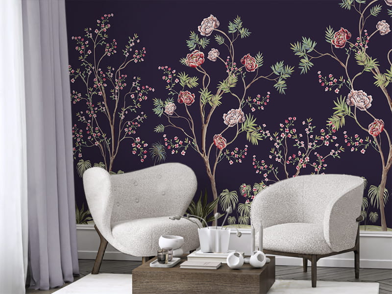 Fototapeta Piękny nocny ogród we wnętrzu przedpokoju