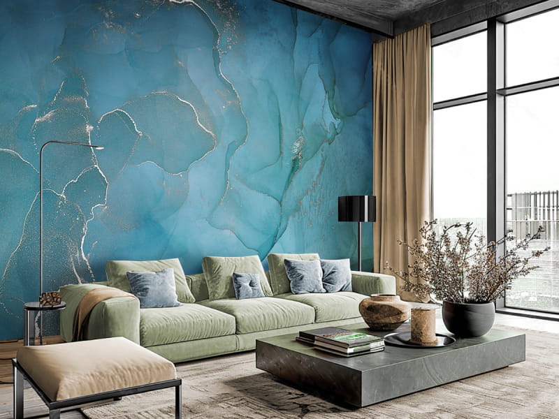 Fototapeta Lodowa ściana we wnętrzu salonu