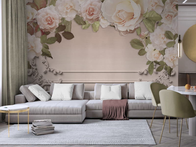 Fototapeta Niezrównane róże we wnętrzu salonu