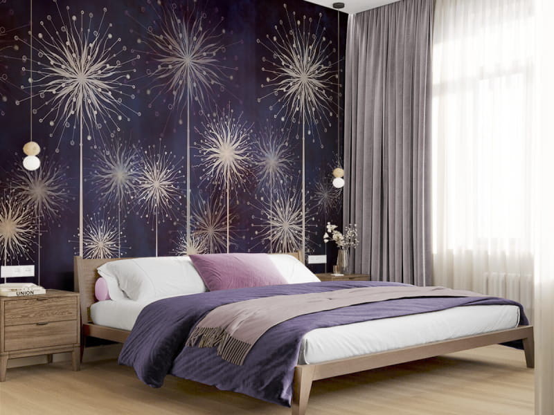 Fototapeta Piękne polne kwiaty we wnętrzu sypialni