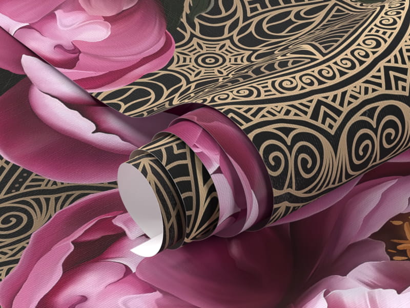 Fototapeta Piwonie ciemne fragment #1