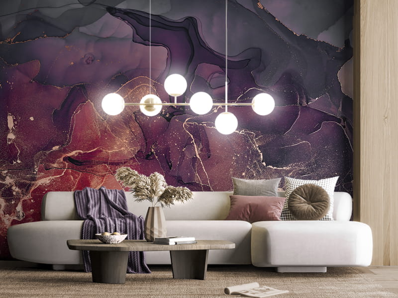 Fototapeta Plamy akwareli we wnętrzu salonu