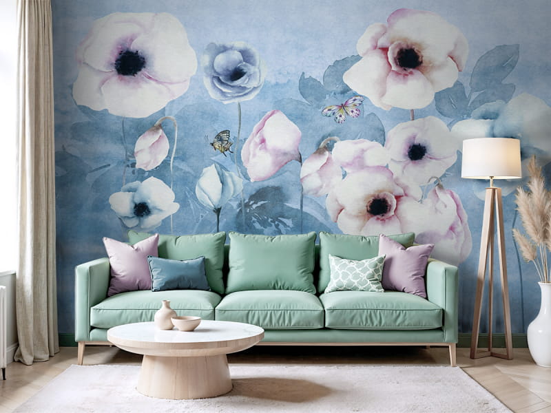 Fototapeta Mak orientalny we wnętrzu salonu