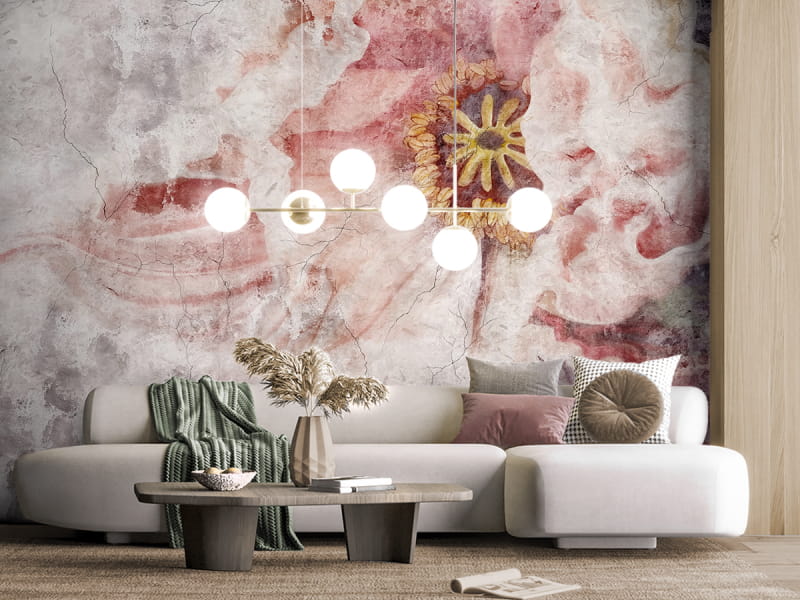 Fototapeta Piękny tulipan we wnętrzu salonu