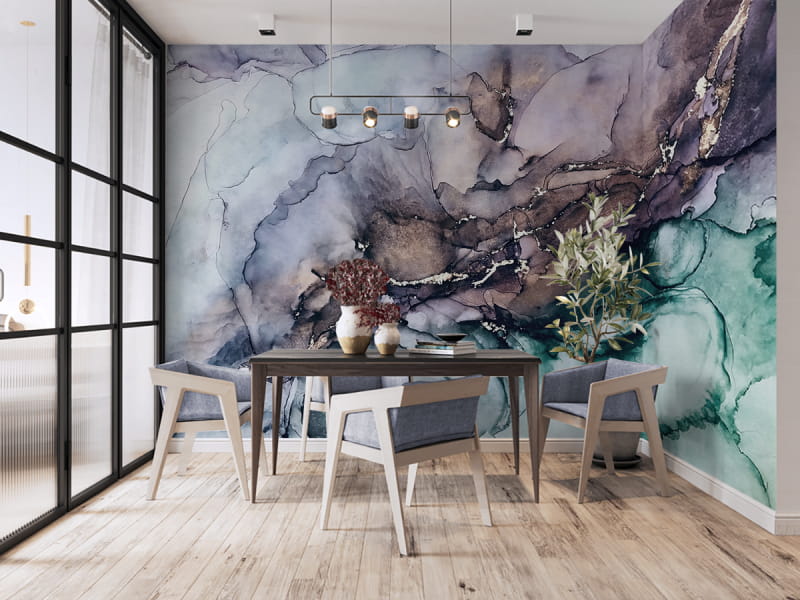 Fototapeta Piękne tło akwarela we wnętrzu kuchni