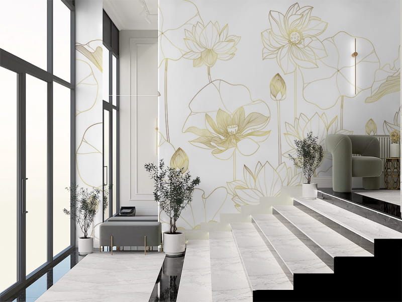 Fototapeta Magiczny lotos we wnętrzu kawiarni