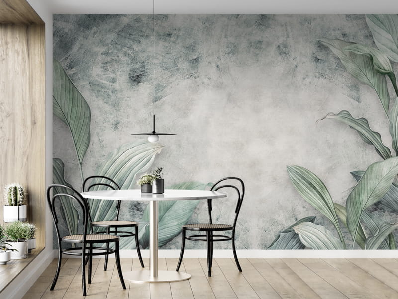 Fototapeta Malownicze liście we wnętrzu kuchni