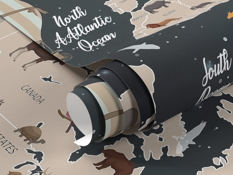 Fototapeta Mapa świata zwierząt fragment #1