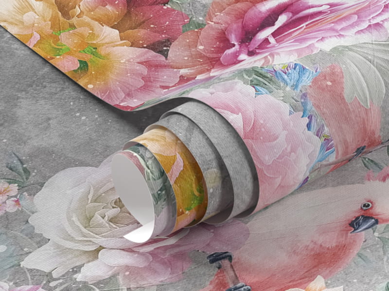 Fototapeta Piękne ptaki i kwiaty fragment #1