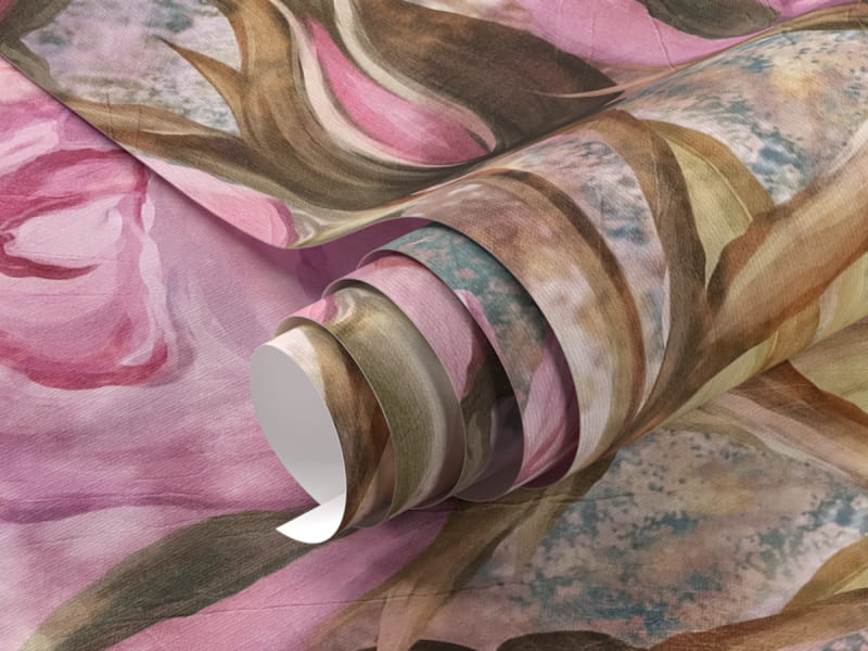 Fototapeta Różowe róże, akwarela fragment #1