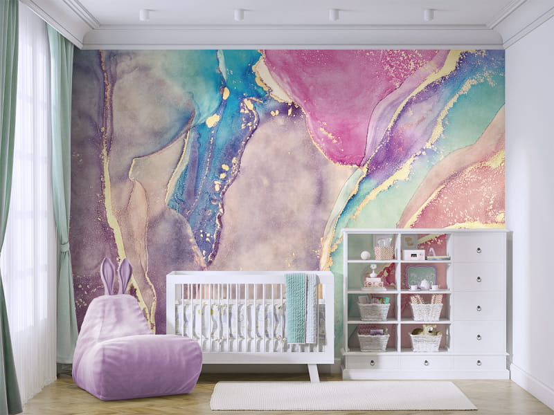 Fototapeta Akwarela tęczy we wnętrzu pokoju dziecka