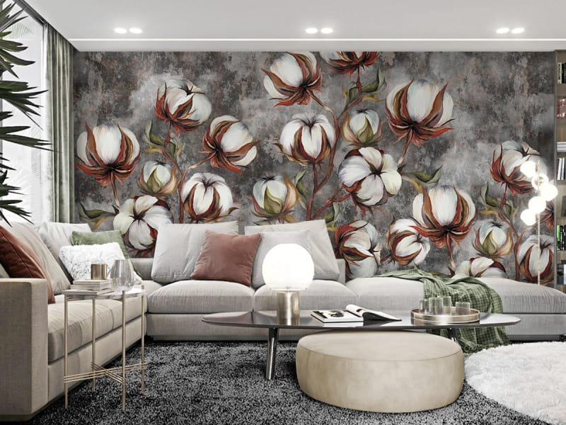 Fototapeta Bawełna we wnętrzu salonu