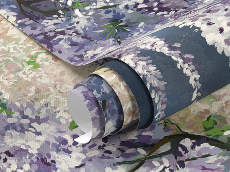 Fototapeta Liliowe gałęzie, akwarela fragment #1