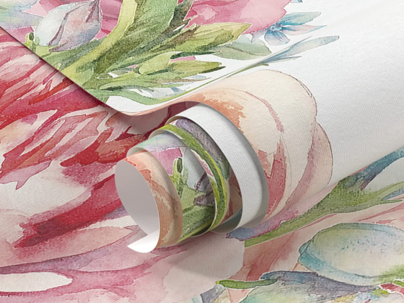 Fototapeta Delikatne kwiaty, akwarela fragment #1