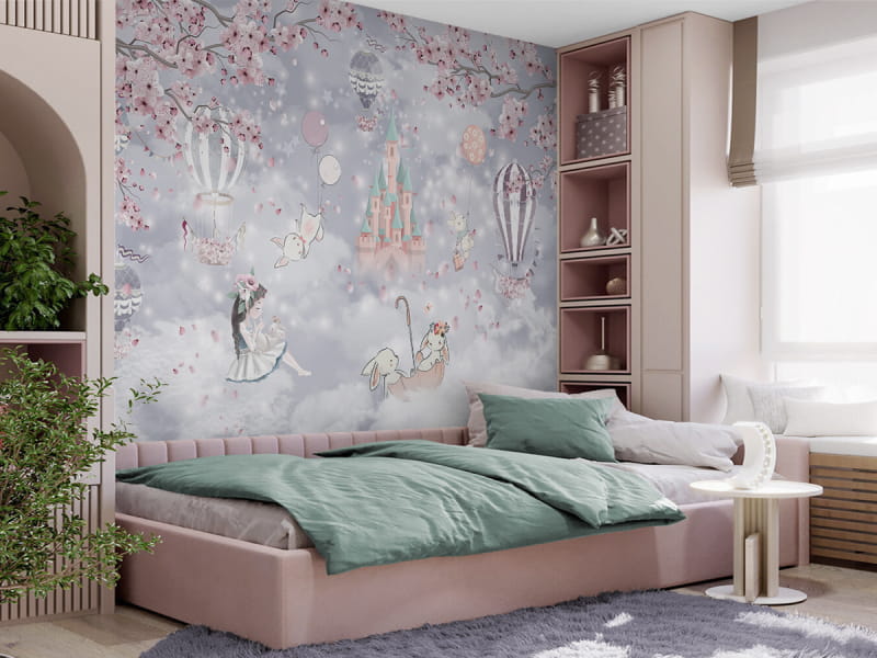 Fototapeta Królestwo chmur we wnętrzu pokoju dziecka