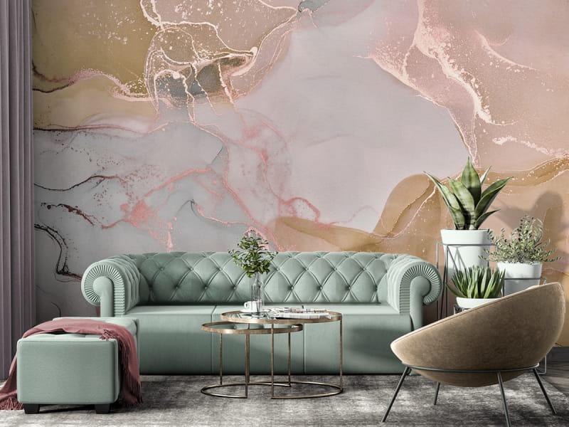 Fototapeta Beżowy płyn we wnętrzu salonu