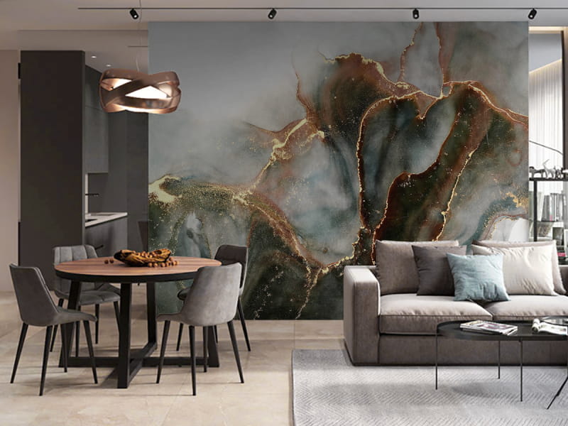 Fototapeta Piękna płynna sztuka we wnętrzu salonu