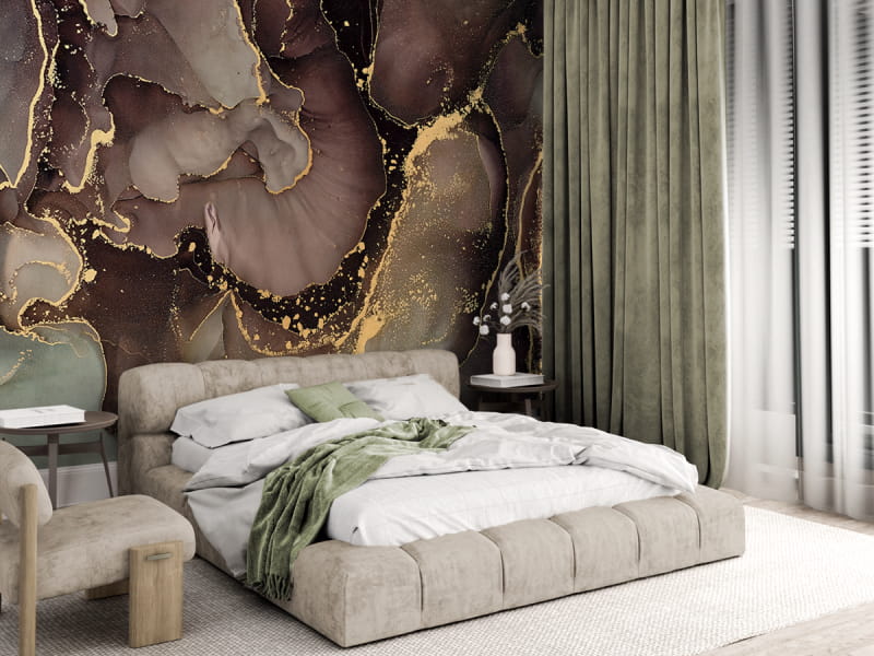 Fototapeta Czekolada, płynna sztuka we wnętrzu sypialni