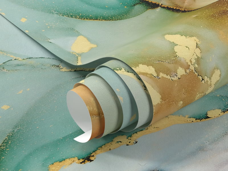 Fototapeta Delikatny fluid ze złotem fragment #1