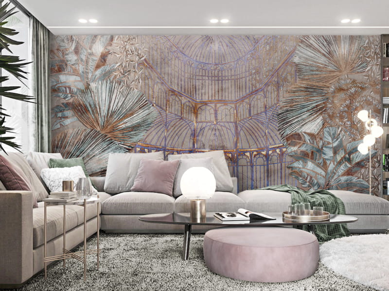 Fototapeta Piękny ogród botaniczny we wnętrzu salonu